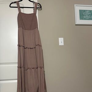 Light brown layered Maxi Dress